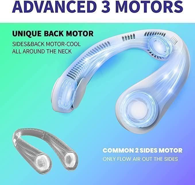 Portable Bladeless Hanging. | Rechargeable Neck Fan.