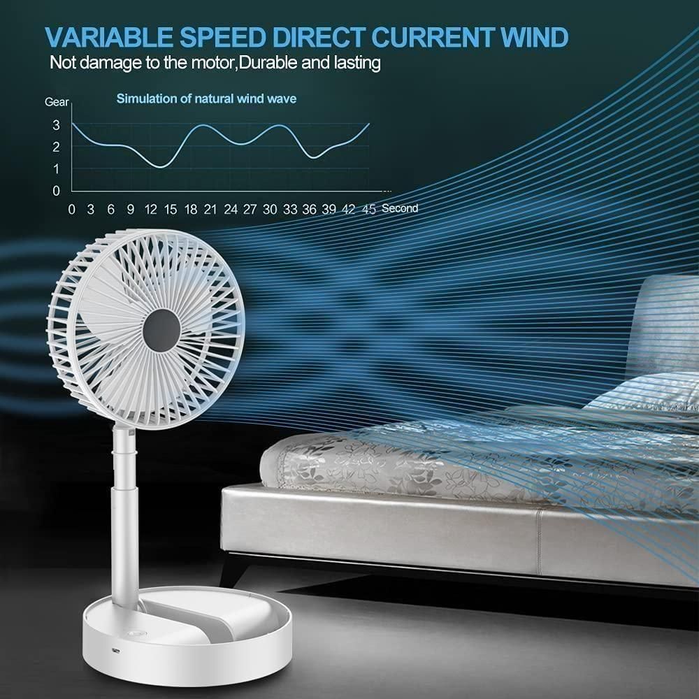 Adjustable Height Rechargeable Standing Fan.