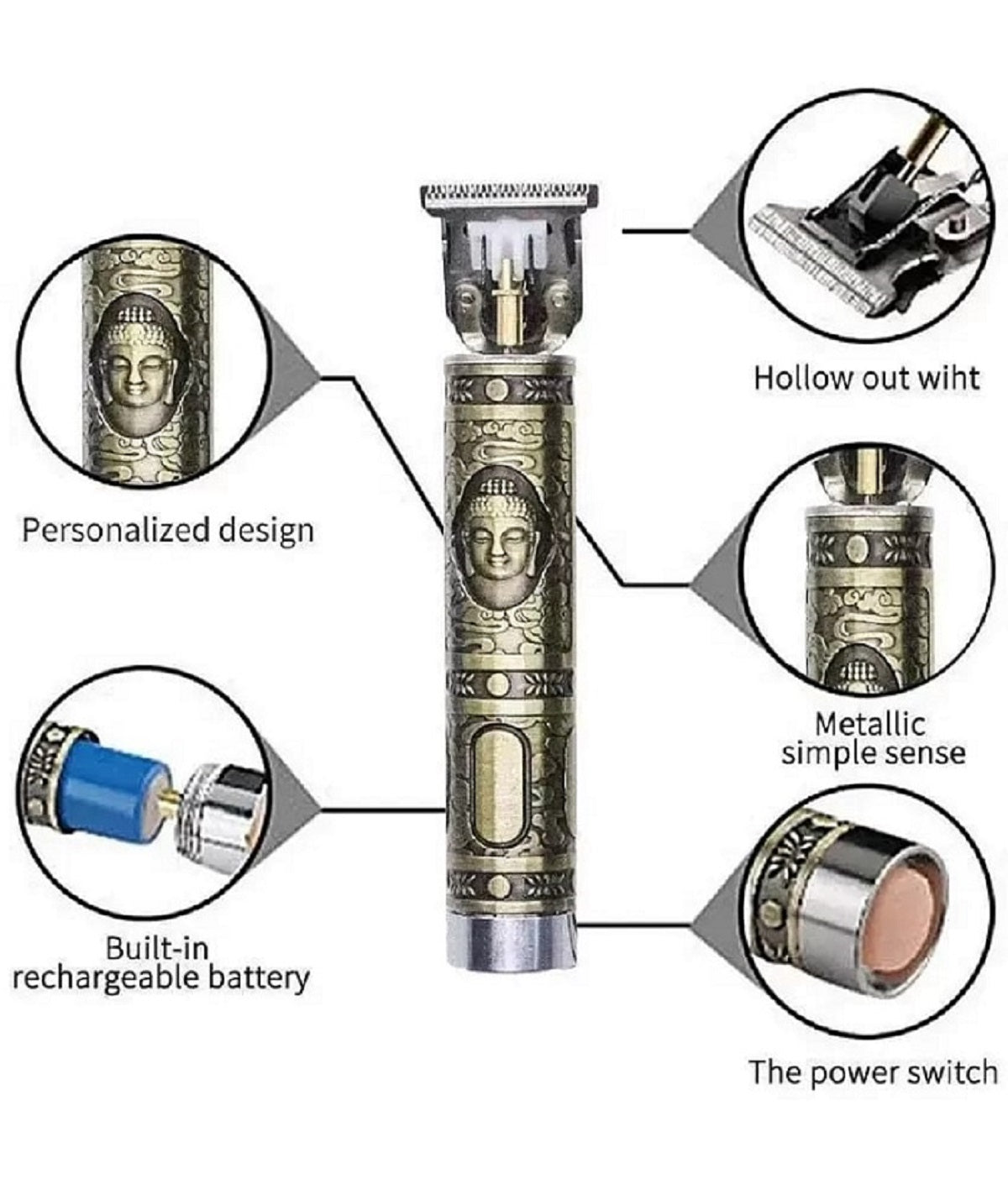 Men's Hair Budha Trimmer. [ Package Contains:1 ]
