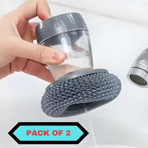 Kitchen Soap Dispensing Palm Brush. (Pack of 2),Package Contains 2 Item,