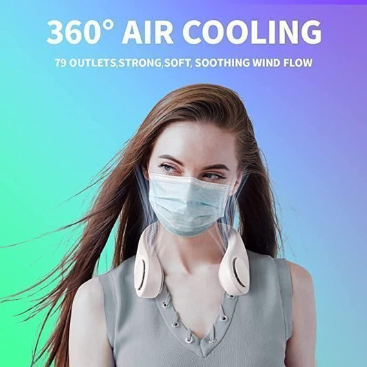 Portable Bladeless Hanging. | Rechargeable Neck Fan.